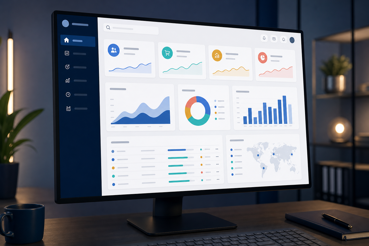 Sample web application dashboard project preview